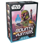 Star Wars: Bounty Hunters - Star Wars Bounty Hunters card game box featuring Boba Fett illustration in green armor with a pink and purple background.