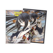 Dragon Shield Sleeves: Standard Matte Dual Art - Samurai 100CT - Matte card sleeves featuring dual samurai artwork with black-haired warrior and dynamic brushstroke background.
