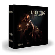 Etherfields: Sphinx Campaign - Etherfields Sphinx Campaign board game box featuring a dark fantasy artwork of a woman with a lantern and a sphinx-like.