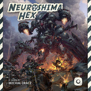 Neuroshima Hex: Anniversary Edition (PREORDER) - Strategy board game box with dark sci-fi art featuring a large robotic mech and soldiers in a fiery battlefield.