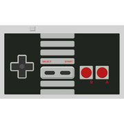Playmat: Controller - Rectangular black playmat designed like a retro game controller with gray directional pad, two red buttons labeled A and B,.