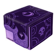 Domaru Deck Box: Magic the Gathering: Lorwyn Eclipsed - Eventide Black - Purple rectangular deck box with stylized black and light purple fantasy symbols and art, featuring a skull and flame design.