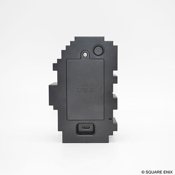 Final Fantasy Pixelight Neo: FFRK Yuna (PREORDER) - Black pixelated rectangular electronic device with a USB-C port and battery compartment on the back.