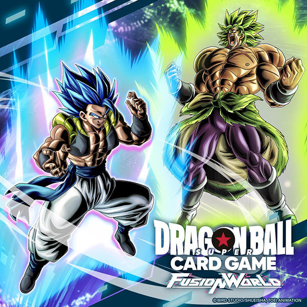 Dragon Ball Super TCG: Fusion World - Crisis-Awakened (FB11) Booster Box (PREORDER) - Dragon Ball Super TCG Fusion World booster box featuring muscular anime characters with blue and green energy auras, vibrant