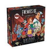 Enemies of Gotham City (PREORDER) - Square board game box with colorful cartoon villains from Gotham City including Joker, Harley Quinn, Poison Ivy, and Mr.