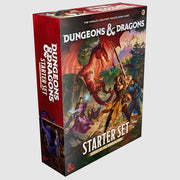Dungeons & Dragons Starter Set: Heroes of the Borderlands - Dungeons & Dragons Starter Set box featuring artwork of a red dragon and adventurers in battle, with bold white and gold.