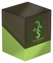 Ultimate Guard Boulder 100+: Harry Potter 4 Houses - Slytherin - Black and green plastic deck box with Slytherin serpent emblem and house name on front.