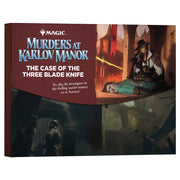 Magic the Gathering: Murders at Karlov Manor: The Case of the Three Blade Knife - Murders at Karlov Manor with illustrated scene of a detective and a body on the floor.