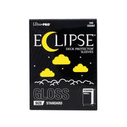 Ultra Pro Eclipse Gloss Deck Protectors: Lemon Yellow - Black and yellow Ultra Pro Eclipse Gloss card sleeve pack with cloud and eclipse design, 105 count.
