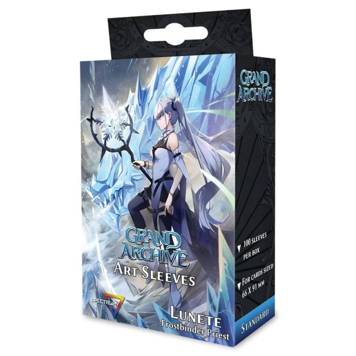 Deck Protector: Spectrum: Grand Archive: Lunete (100) - Deck protector sleeves featuring a fantasy character with long silver hair and icy blue crystalline background, Grand.