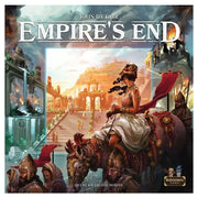 Empire's End - Empire's End board game box with ancient empire artwork featuring statues, a woman in white robes, and soldiers in armor.