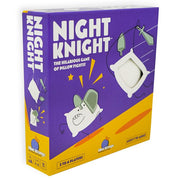 Night Knight - Purple and orange Night Knight box featuring cartoon characters and a white plastic game spinner window.