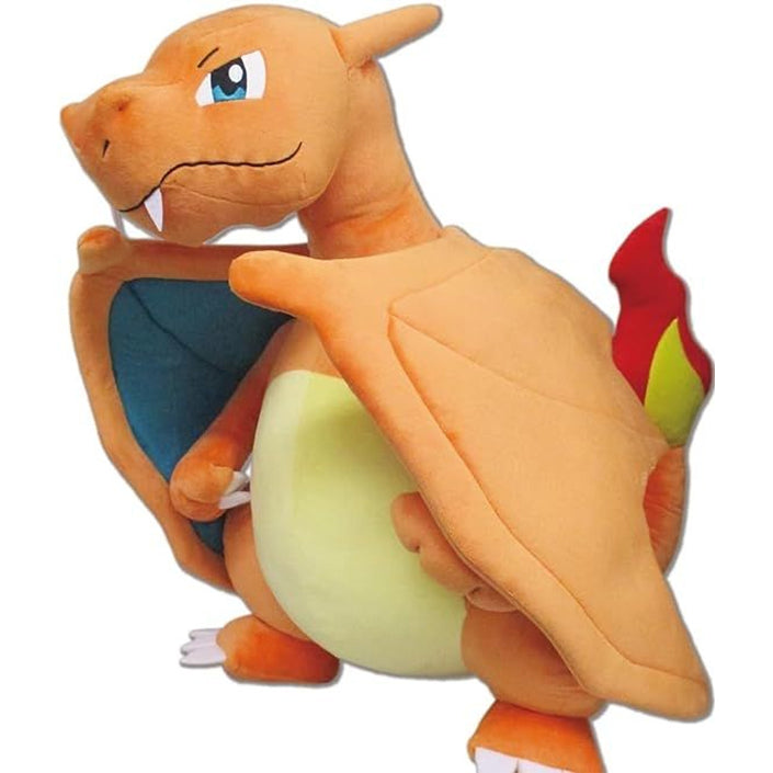 BigMore! Pokémon - 20" Charizard Plush - 20-inch soft orange Charizard plush with blue wing membranes and red-yellow flame tail.
