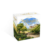 La Granja: Deluxe Master Set - Square board game box with detailed countryside farm illustration, green trees, dirt path, and a large white farmhouse under