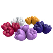 Windmill Valley: Tulips Upgrade Kit - Colorful tulip-shaped game pieces in red, white, yellow, purple, and dark blue with a smooth matte finish.