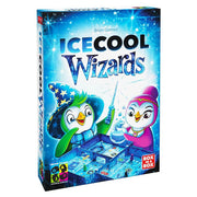 IceCool Wizards - Colorful board game box featuring two cartoon penguins dressed as wizards casting spells over an ice-themed game board.