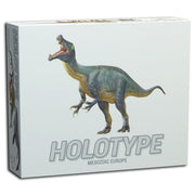 Holotype: Mesozoic Europe Expansions - White board game box with realistic blue-green dinosaur illustration and "HOLOTYPE Mesozoic Europe" text on the front.