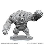 D&D Nolzur's Marvelous Miniatures: Barlgura (PREORDER) - Gray plastic miniature of a muscular, hairy demon with large fists, open mouth, and aggressive stance on a round base.
