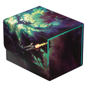 Ultimate Guard Sidewinder 100+ Xenoskin: Magic the Gathering: Edge of Eternities - Blinkmoth Nexus - Rectangular deck box with dark galaxy-themed artwork in green and purple hues, featuring a futuristic spaceship design on.