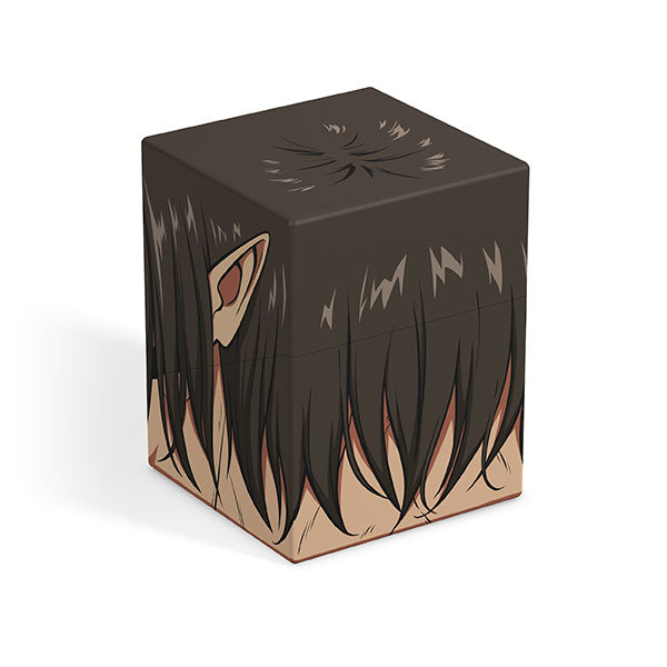 Squaroes 100+ Boulder: Attack on Titan - Attack Titan (PREORDER) - Cube-shaped puzzle piece featuring dark brown hair strands and partial ears in anime style.