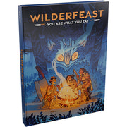 WIlderfeast: Core Book - Wilderfeast Core Book with illustrated cover showing three adventurers around a campfire under a glowing forest spirit on a.