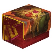 Ultimate Guard Sidewinder 100+ Xenoskin Deck Case: Teenage Mutant Ninja Turtles - Mountain - Red and orange rectangular card deck case with melting pizza slice design and dark green background.