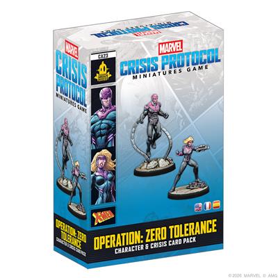 Marvel: Crisis Protocol – Operation: Zero Tolerance (PREORDER) - Marvel Crisis Protocol miniatures game expansion box with three painted character figurines on round bases, featuring sci-fi