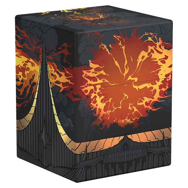 Squaroes Boulder 100+: The Lord of the Rings - Eye of Sauron (PREORDER) - Black and orange deck box featuring fiery Eye of Sauron design from Lord of the Rings.
