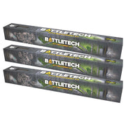 BattleTech Map Pack: City Bundle (PREORDER) - Three long rectangular boxes with dark, futuristic cityscape artwork and yellow BattleTech branding for the City Bundle map.