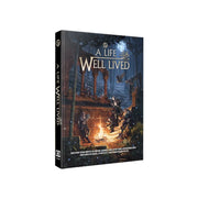 D&D 5E: A Life Well Lived - Hardcover D&D 5E book titled A Life Well Lived with fantasy art of a knight by a fire in a dark forest setting.