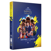 D&D 5E: Doctors and Daleks Player's Guide - Blue hardcover book with Doctor Who characters and Daleks on the cover, titled Doctors and Daleks Player’s Guide.