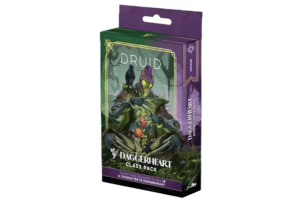 Daggerheart RPG: Class Pack - Druid (PREORDER) - Daggerheart RPG Druid Class Pack box with green and purple fantasy artwork featuring a nature-themed warrior character.