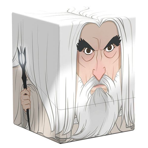 Squaroes Boulder 100+: The Lord of the Rings - Saruman (PREORDER) - Square deck box featuring stylized illustration of Saruman with white hair, beard, and staff on matte finish.