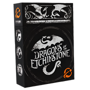 Dragons of Etchinstone (PREORDER) - Black rectangular box with white dragon silhouettes and bold white text "Dragons of Etchinstone," featuring an intricate.
