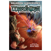 Mistborn Adventure Game - Fantasy-themed game box with a muscular figure wielding chains and a flying character emitting blue energy beams against a.