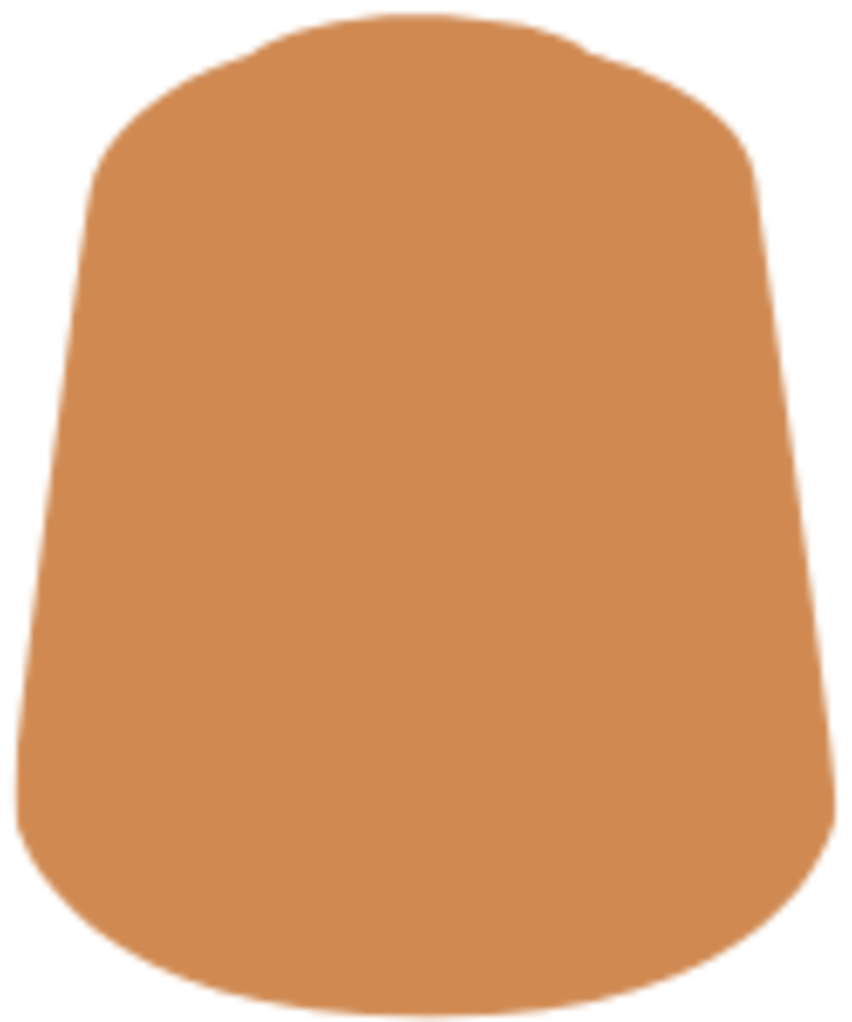 Citadel Layer Paint: Bestigor Flesh - Opaque plastic paint pot with rounded edges and an orange-brown label displaying white text, containing Citadel Bestigor.