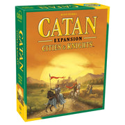 Catan Expansion: Cities & Knights - Catan Expansion Cities & Knights board game box with medieval knights and sunset background.