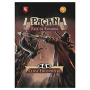 Pagan: Content Pack: Close Encounters - Fate of Roanoke" and subtitle "Close Encounters Content Pack" in stylized fonts.
