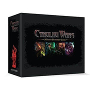 Cthulhu Wars Core Game - Black board game box with detailed colorful fantasy creatures and red ornate text reading Cthulhu Wars on the front.