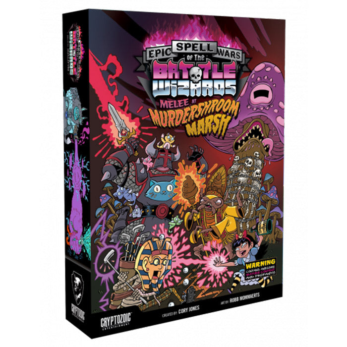 Epic Spell Wars of the Battle Wizards III Melee at Murdershroom Marsh - Colorful box for Epic Spell Wars of the Battle Wizards III card game featuring whimsical fantasy characters and vibrant.