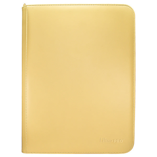 Ultra Pro 9-Pocket Zippered Binder: Vivid - Yellow (PREORDER) - Yellow zippered binder with smooth finish and rounded corners, compact card storage design.