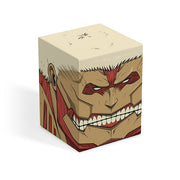 Squaroes 100+ Boulder: Attack on Titan - Armored Titan (PREORDER) - Cube-shaped figure featuring the Armored Titan’s fierce face with exposed muscles and teeth in red and beige tones.