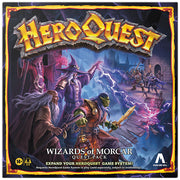 HeroQuest: Wizards of Morcar Quest Pack - HeroQuest Wizards of Morcar Quest Pack box featuring fantasy artwork of a wizard casting lightning and a warrior with a.