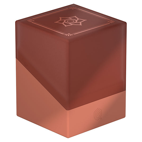 Ultimate Guard Boulder 100+: Shogun's Journey Part 3 - Kousei - Rectangular two-tone deck box with matte reddish-brown top and copper-colored bottom featuring a geometric emblem on the lid.