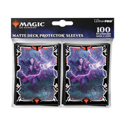 Deck Protectors - Tarkir Dragonstorm - Zurgo Stormrender (100ct) - 100 matte card sleeves featuring purple and blue fantasy artwork with a warrior wielding weapons, decorated with black and.