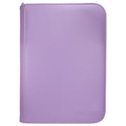 Ultra Pro 4-Pocket Zippered Binder: Vivid - Purple (PREORDER) - Purple zippered card binder with smooth synthetic cover and rounded corners.