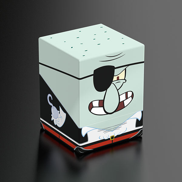 Squaroes 100+ Boulder: SpongeBob Squarepants - Pirate Squidward - Rectangular deck box featuring a light blue lid with ventilation holes and a pirate Squidward face on the front and sides.
