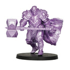 Vallejo True Metallic Metal Light: Amethyst Purple (18ml) - Purple metallic painted armored warrior miniature holding a large hammer and shield on a round black base.
