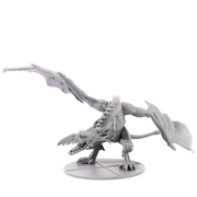 Dark Souls Mini: Guardian Dragon - Gray miniature Guardian Dragon figure with outstretched wings and detailed scales on round base.