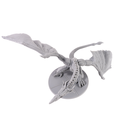 Dark Souls Mini: Guardian Dragon - Dark Souls Mini Guardian Dragon gray resin collectible figure with spread wings and detailed scales on round base.